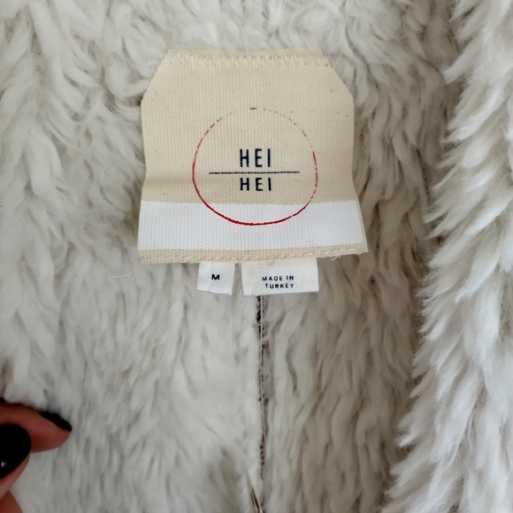 NWT Anthropologie Hei Hei Women's Faux Fur Tapestry Open Front Vest sz M - Picture 5 of 6